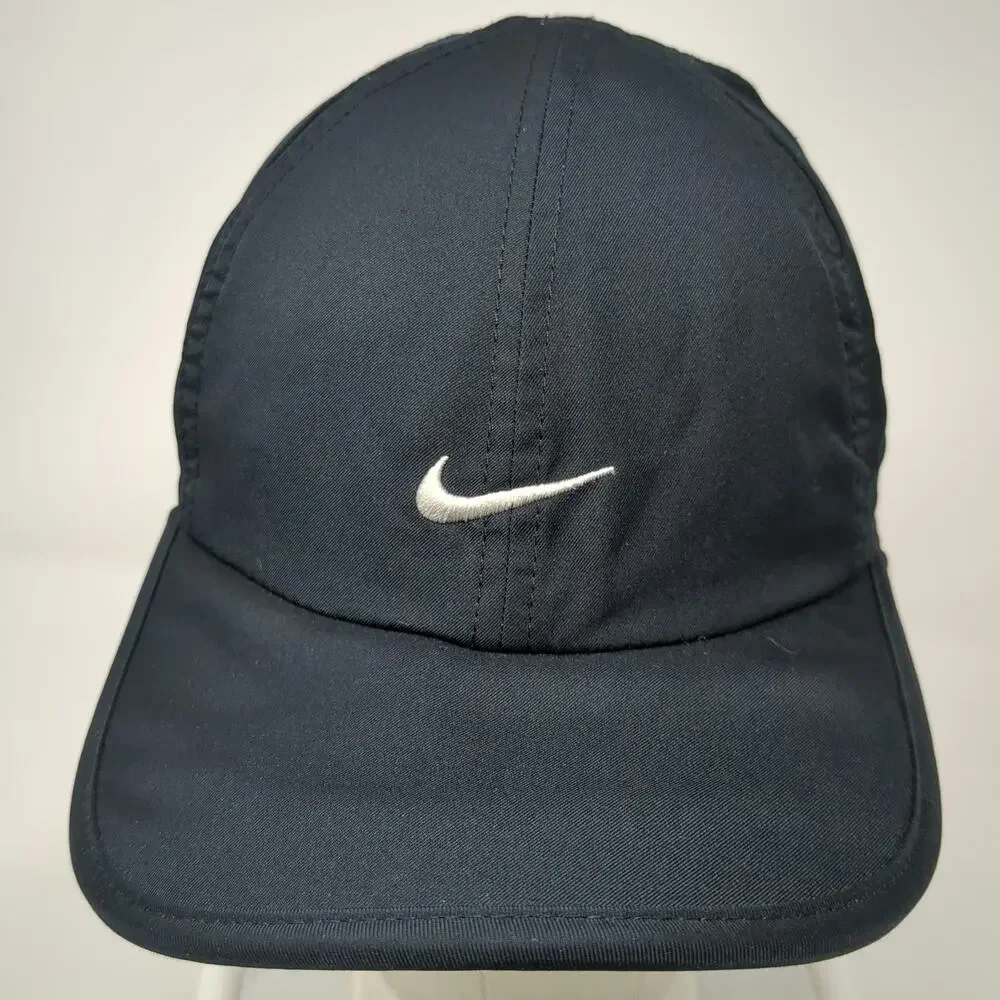 Nike Baseball Cap Black One Size Featherlight Dri-FIT Adjustable Swoosh Logo Hat